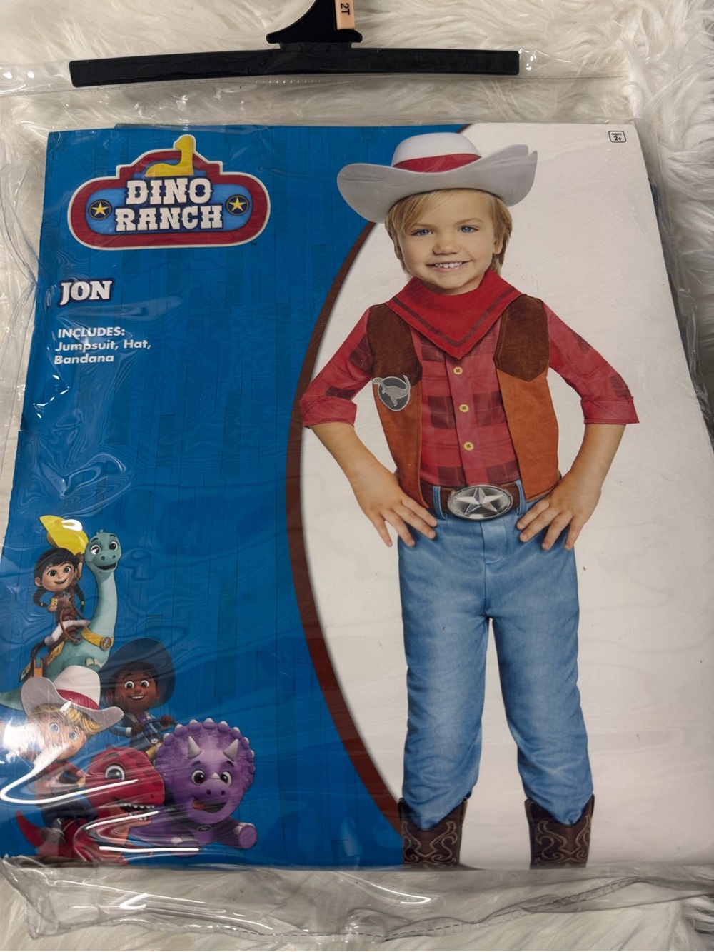 Dino Ranch Jon Cowboy Halloween Costume NEW jumpsuit hat bandana